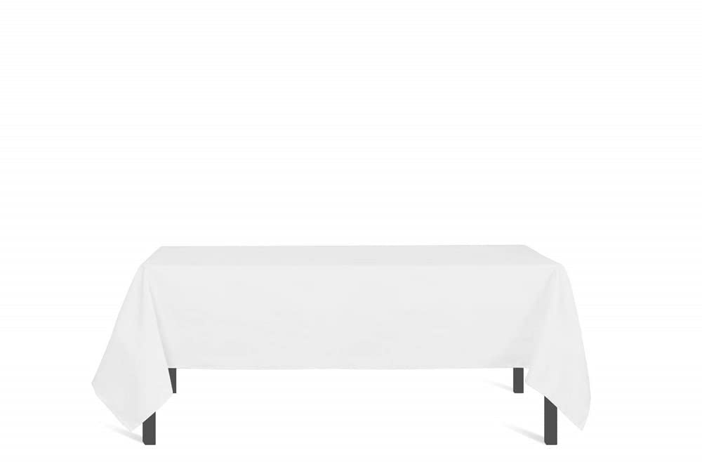 Soleil d'ocre, Alix Nappe Rectangle Anti-tâches, Polyester, Blanc, 140x300 cm