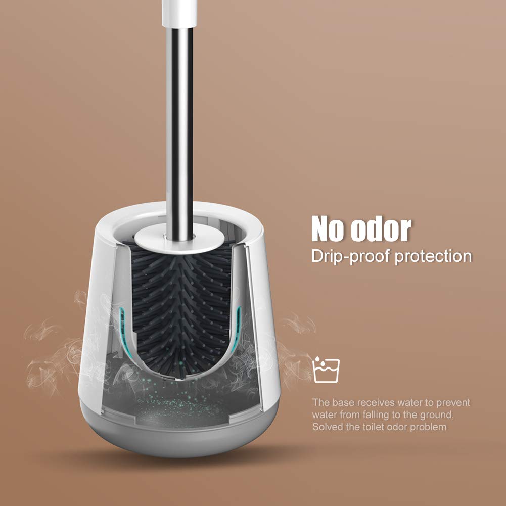 Ibergrif Brosse WC Silicone - Brosse Toilette et Support