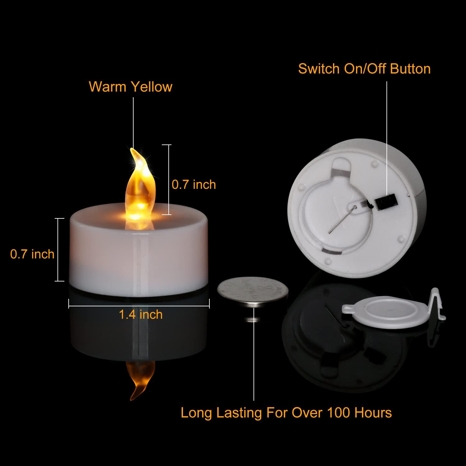 24 Bougies chauffe-plat LED