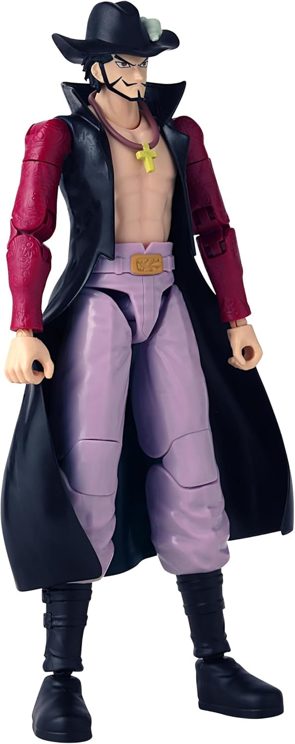 BANDAI One Piece Dracule Mihawk Action Figure – Figurine articulée Mihawk Anime 17 cm