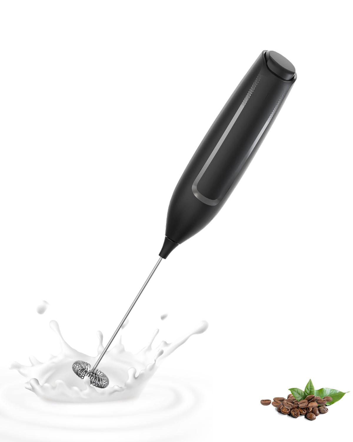 Mousseur à Lait électrique, Mini Fouet en Acier Inoxydable