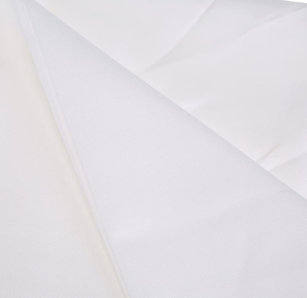 Soleil d'ocre, Alix Nappe Rectangle Anti-tâches, Polyester, Blanc, 140x300 cm