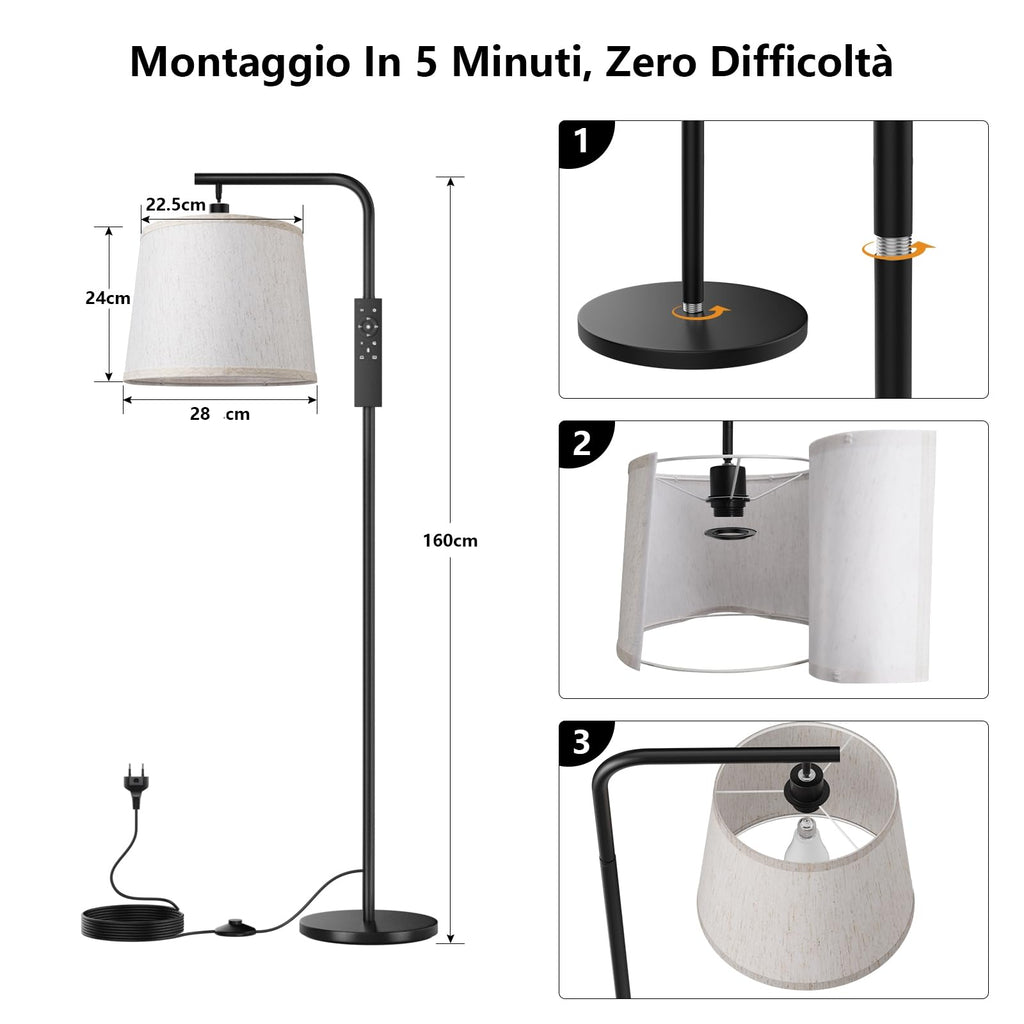 SUWIN Lampadaire Sur Pied Salon à Intensité Variable