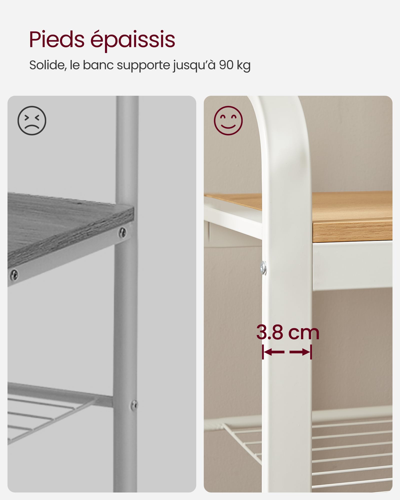 VASAGLE Porte-manteau avec Étagère à Chaussures