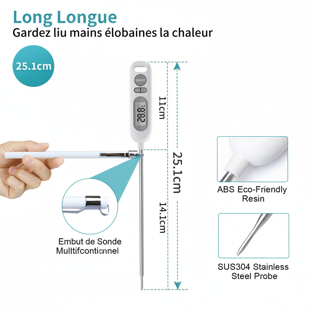 HORJOR Thermomètre de Cuisson, Sonde de Cuisson 14.1 cm