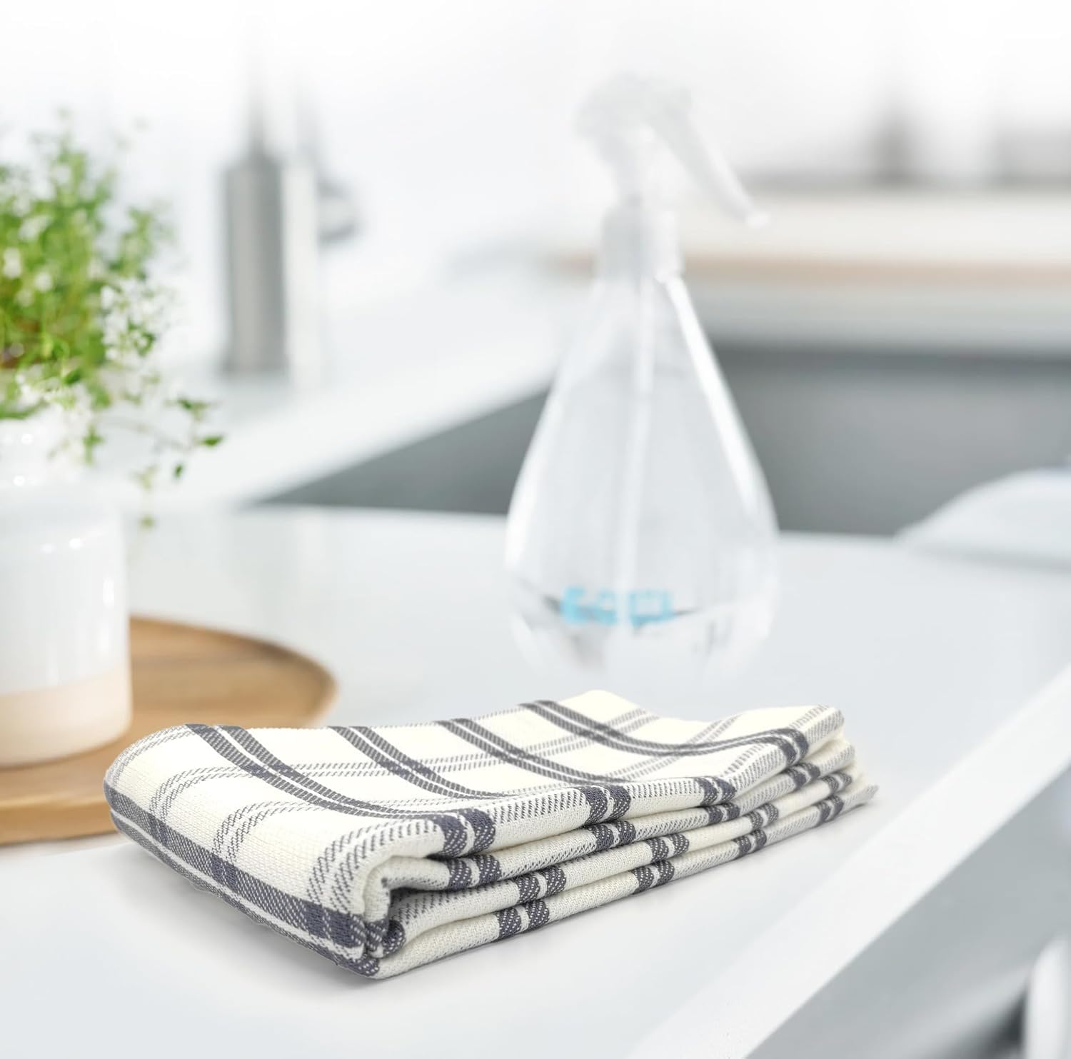 LivinEase Torchon de Cuisine – Lot de 5 torchons de Cuisine 100% Coton