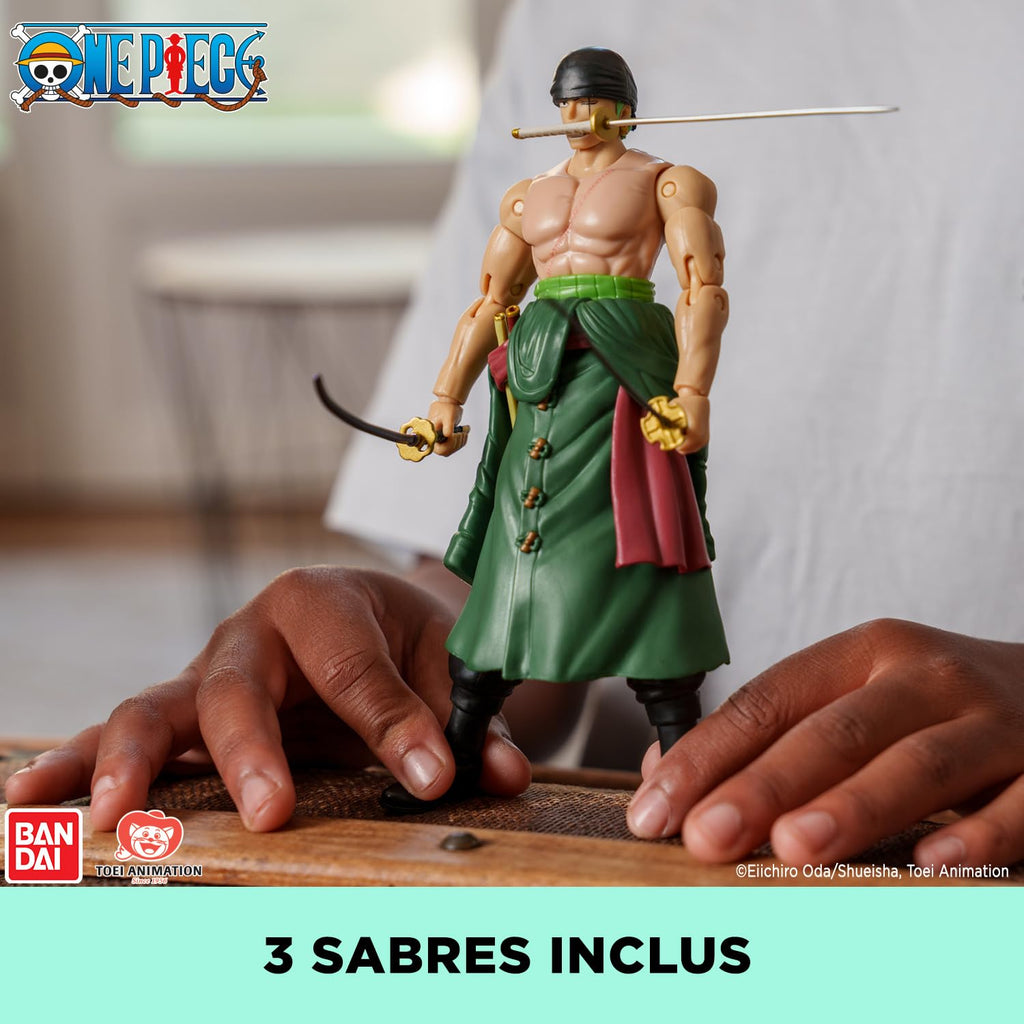 Figurine Anime Heroes - BANDAI - One Piece Zoro Style 3 pièces 17 cm