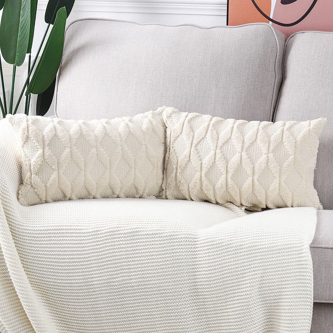 Madizz Lot de 2 Doux Peluche Laine Courte Velours