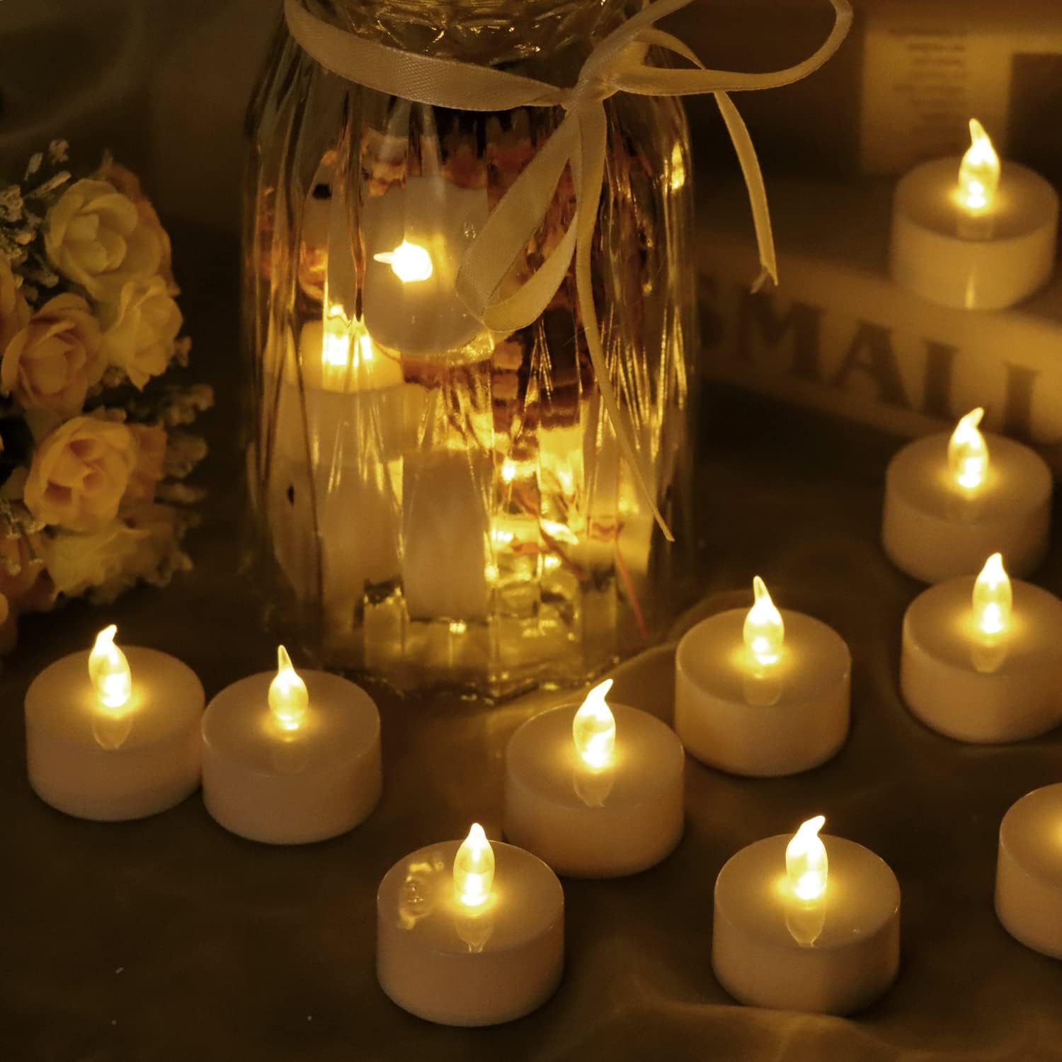 24 Bougies chauffe-plat LED