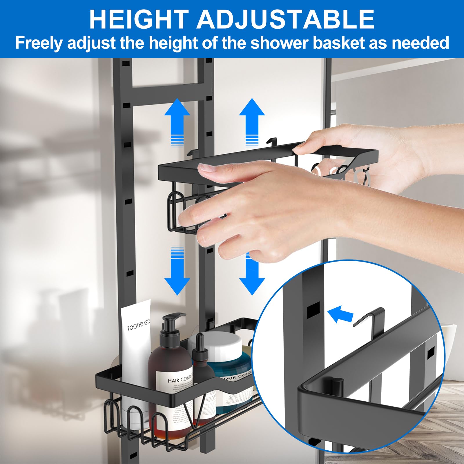 UUlioyer Etagere Douche à Suspendre - 3 PCS Réglable