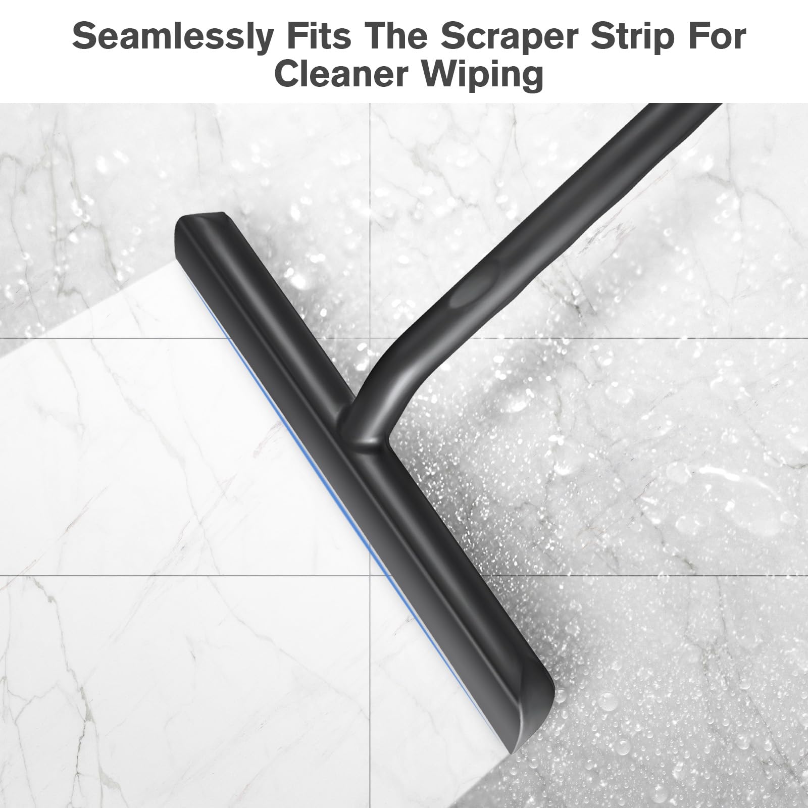 Vinabo Raclette de Douche - 21cm Noir avec Support