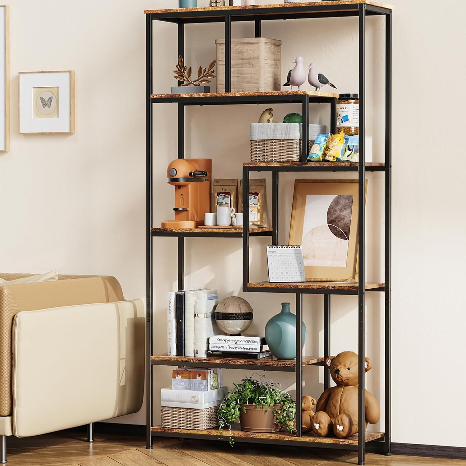 Bealife Bibliotheque, Étagère de Rangement avec 5 Étagères