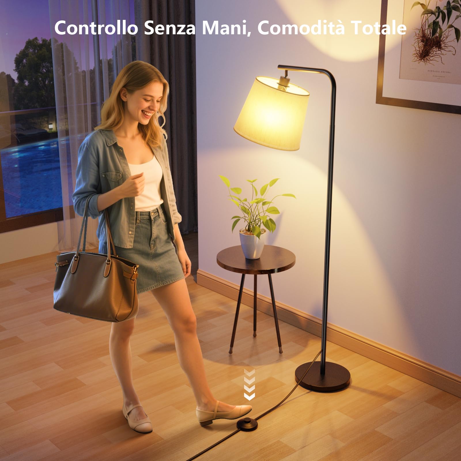 SUWIN Lampadaire Sur Pied Salon à Intensité Variable