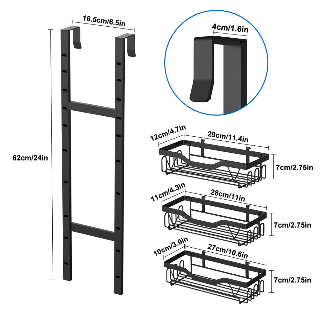 UUlioyer Etagere Douche à Suspendre - 3 PCS Réglable