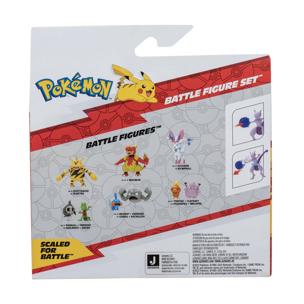 Pokémon Pack de 2 Figurines de Combat Mew de 5 cm et Mewtwo de 11 cm