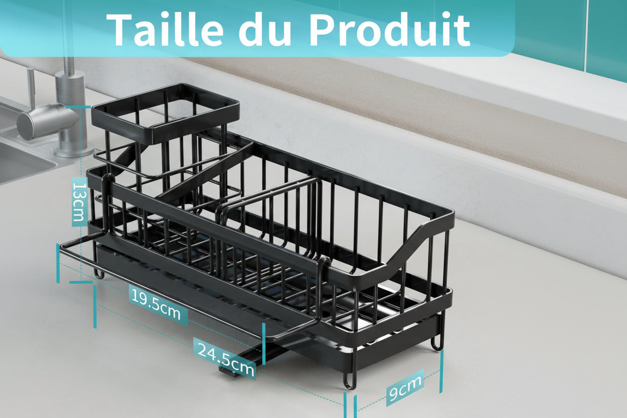 Organisateur d'évier pour la Cuisine, Porte-éponge, égouttoir en Acier Inoxydable