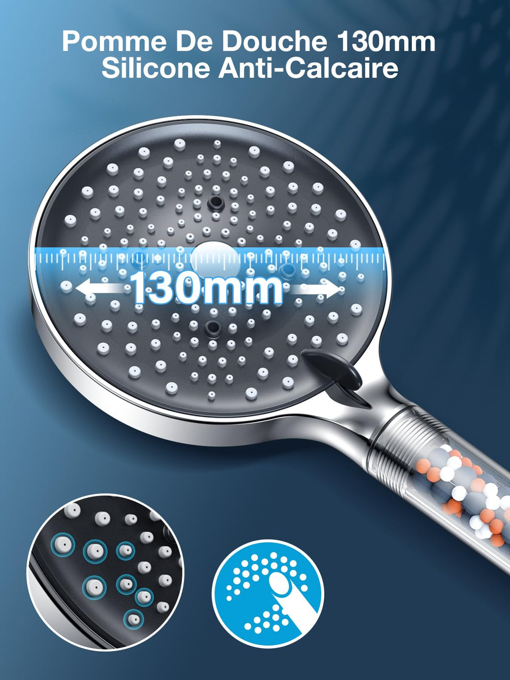 YEAUPE PRO Pommeau de Duche avec tuyau 1,6M