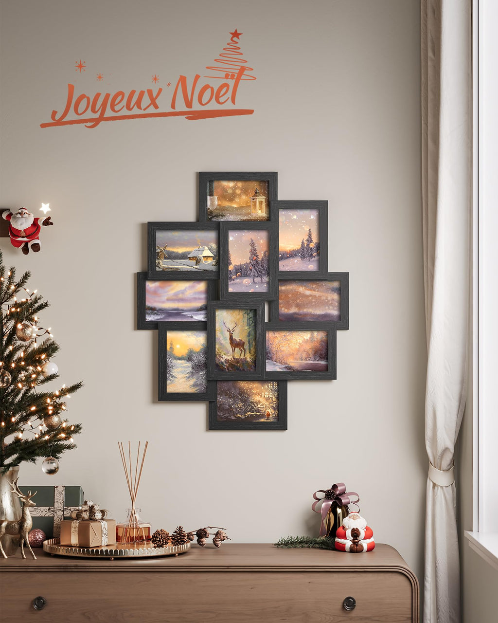 SONGMICS Cadres Pêle-Mêle, 10 Cadres pour Photos 10x15 cm