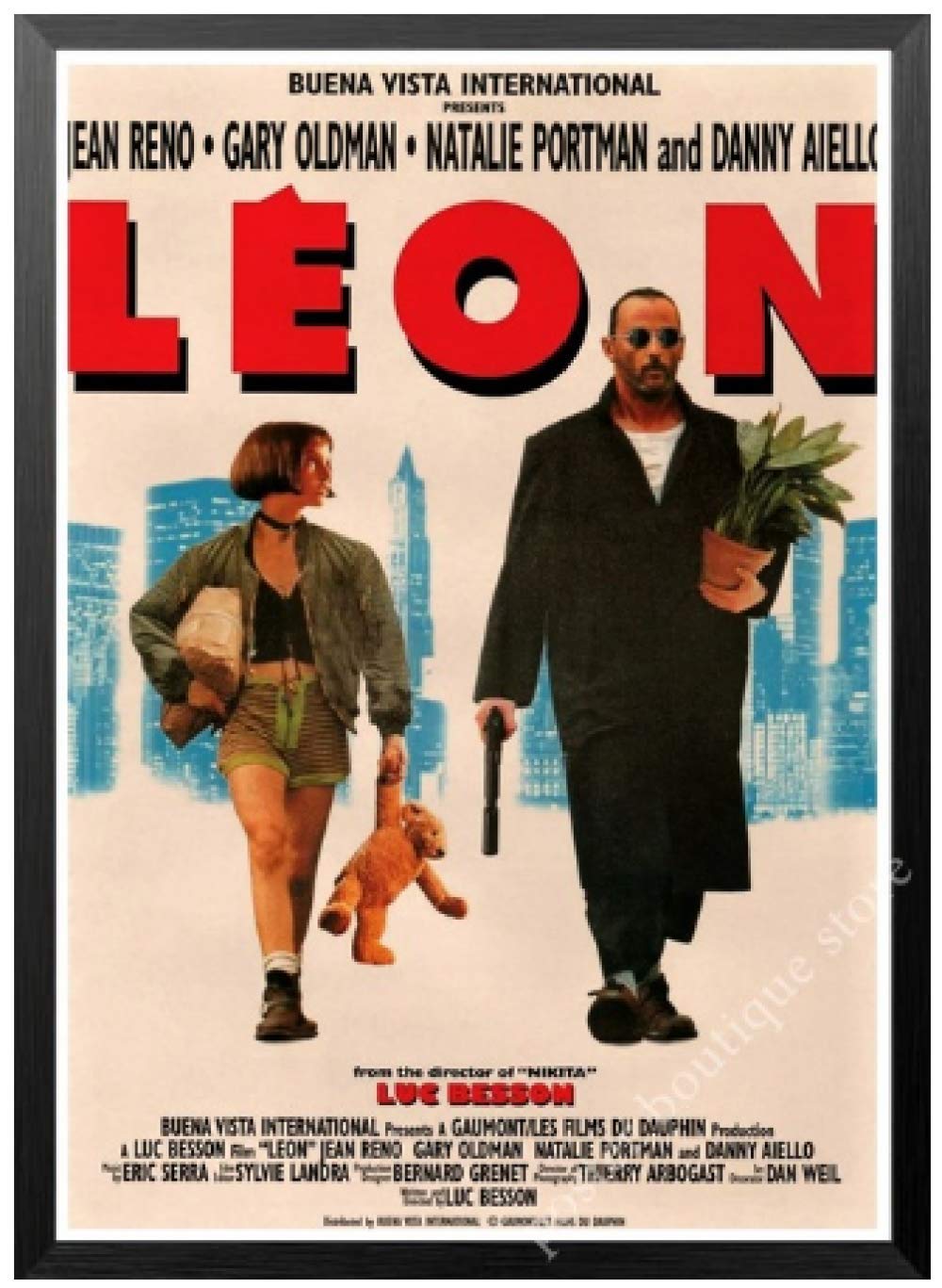 DPFRY Photo sur Toile Leon Affiche De Film Rétro Mur Décor À La Maison 40 x 60 cm