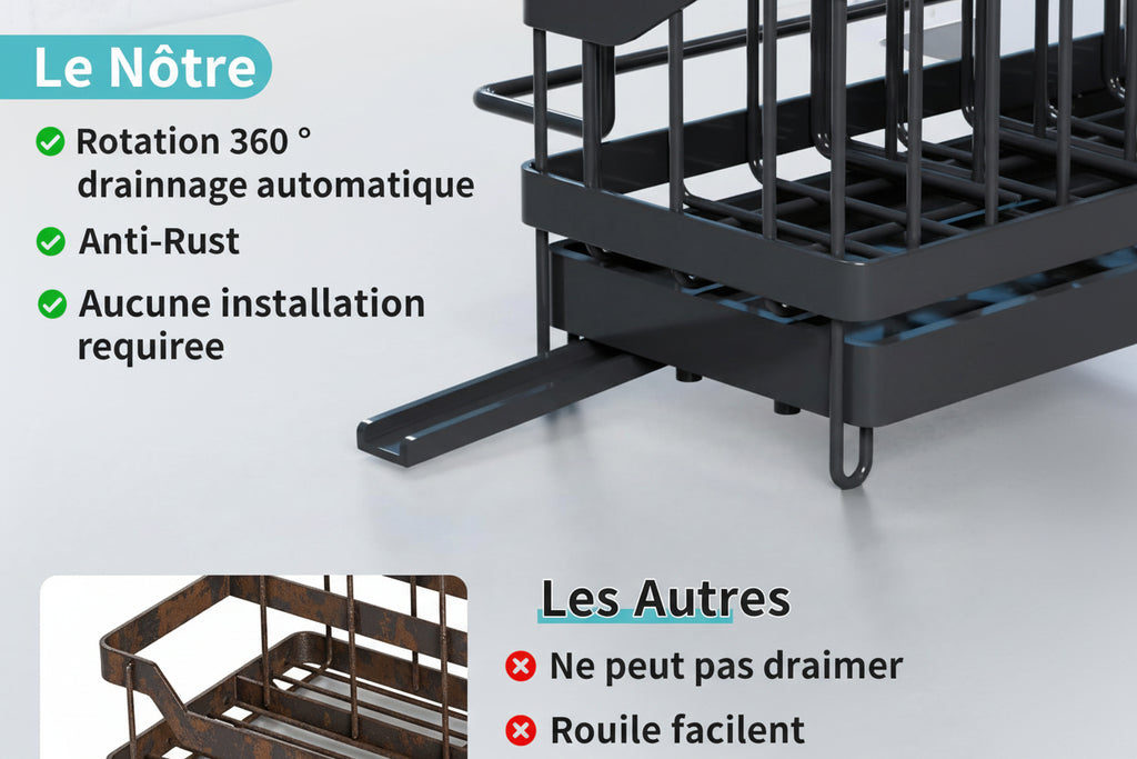 Organisateur d'évier pour la Cuisine, Porte-éponge, égouttoir en Acier Inoxydable
