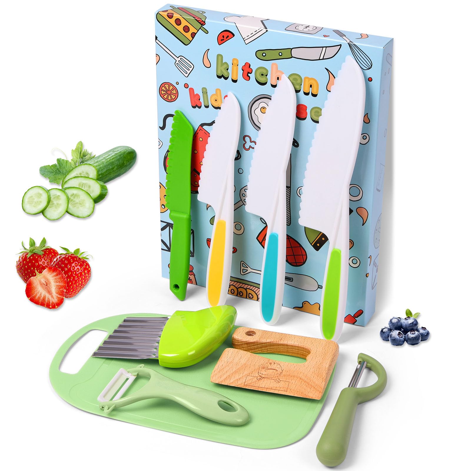 HOTUT Couteau Cuisine Enfants Set Ensemble Plastique