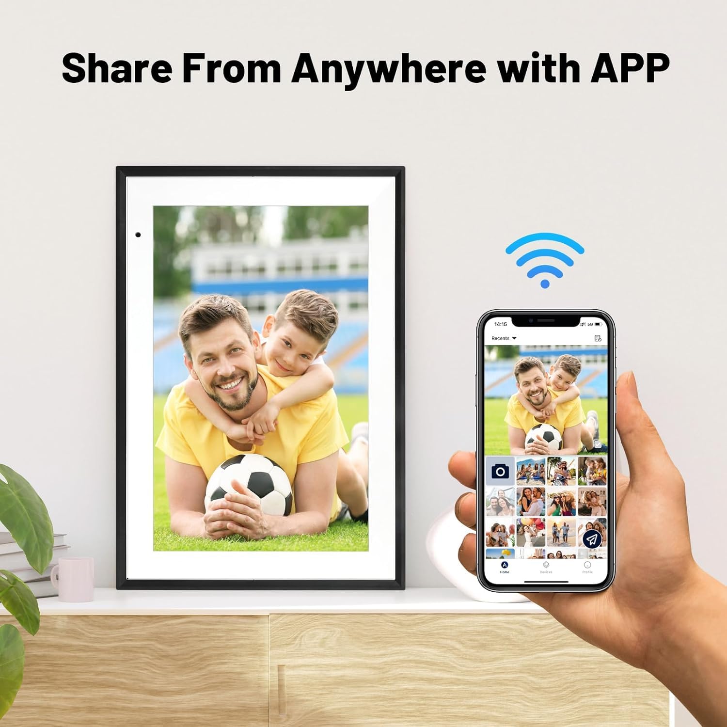 FUNCARE Cadre Photo Numérique WiFi 10,1 Pouces, Mémoire 32 Go