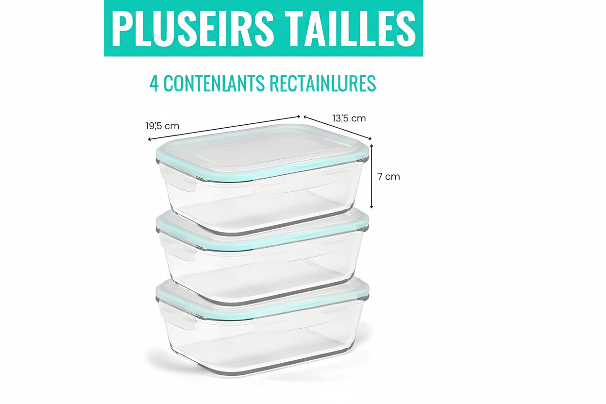 edihome, Boîte Alimentaire Hermétique en Verre, 8, 14 ou 18 pièces