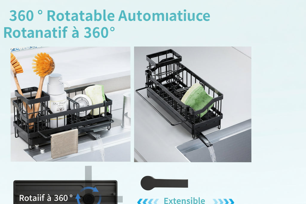 Organisateur d'évier pour la Cuisine, Porte-éponge, égouttoir en Acier Inoxydable