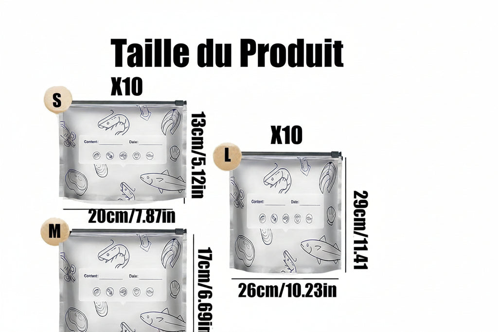Lot de 30 sacs de rangement réutilisables en feuille d'aluminium
