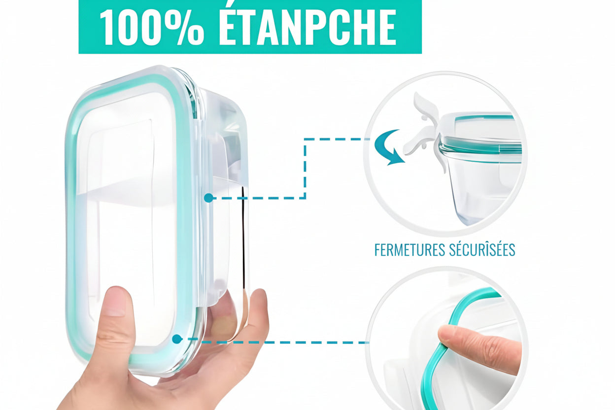 edihome, Boîte Alimentaire Hermétique en Verre, 8, 14 ou 18 pièces