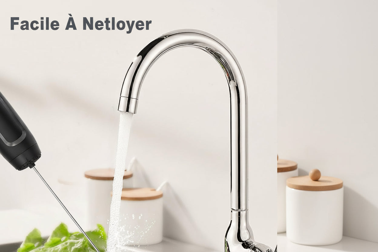 Mousseur à Lait électrique, Mini Fouet en Acier Inoxydable