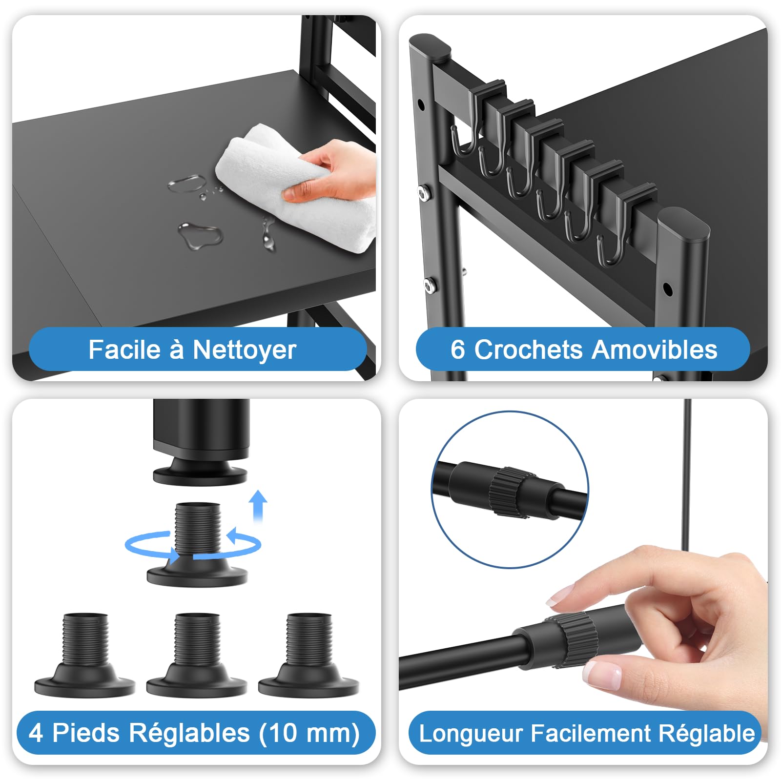 Vankarr Support pour Micro Onde et Four Extensible Etagere Micro-Ondes,agère