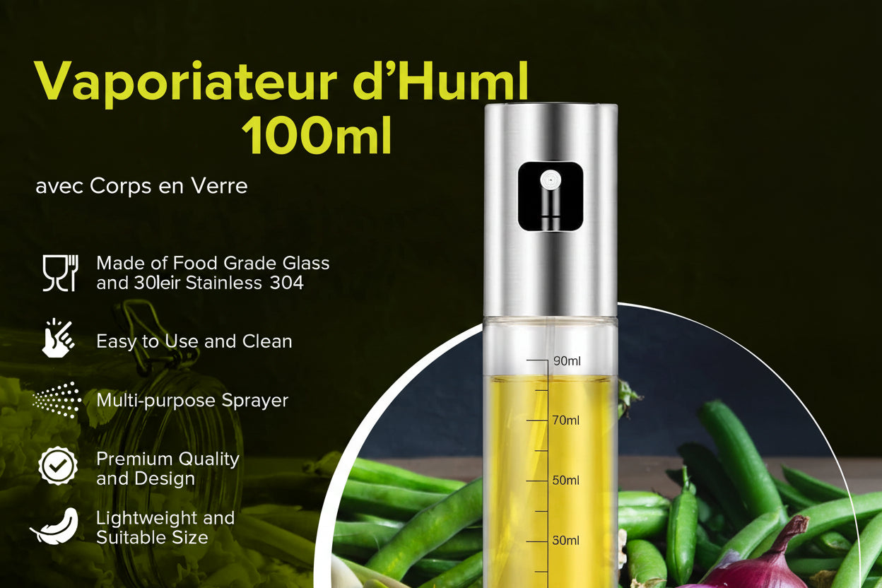 PORTENTUM Pulvérisateur d’Huile 100 ml en Inox