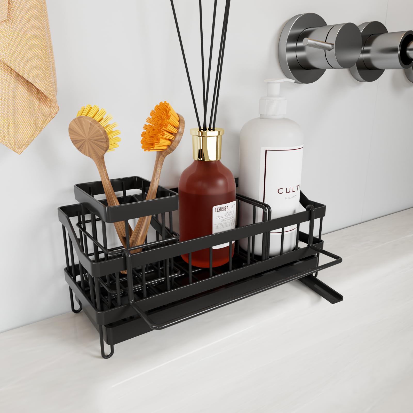 Organisateur d'évier pour la Cuisine, Porte-éponge, égouttoir en Acier Inoxydable