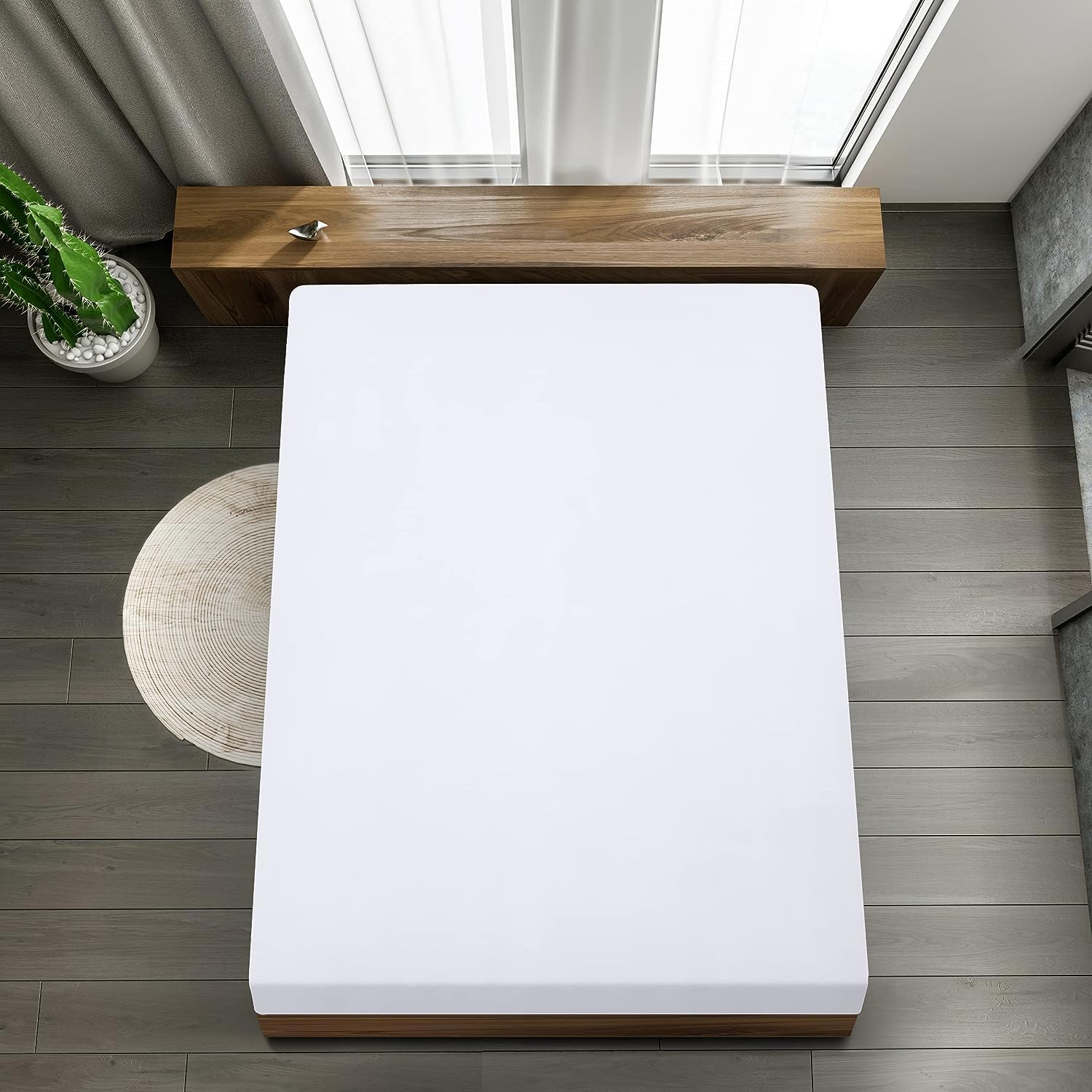 Utopia Bedding Lot de 6 Drap Housse - Blanc, 90 x 190 cm