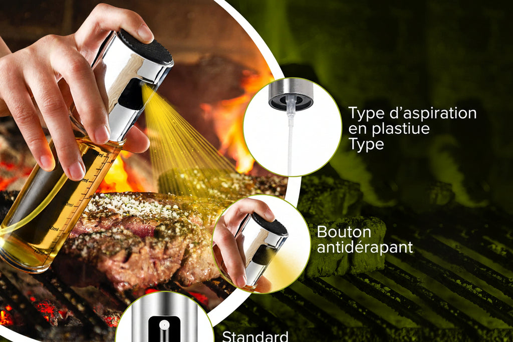 PORTENTUM Pulvérisateur d’Huile 100 ml en Inox