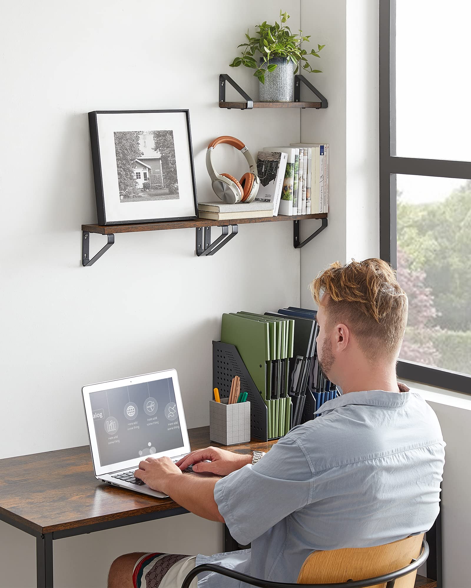 VASAGLE Étagère Murale, Tablette Flottant, Lot de 3