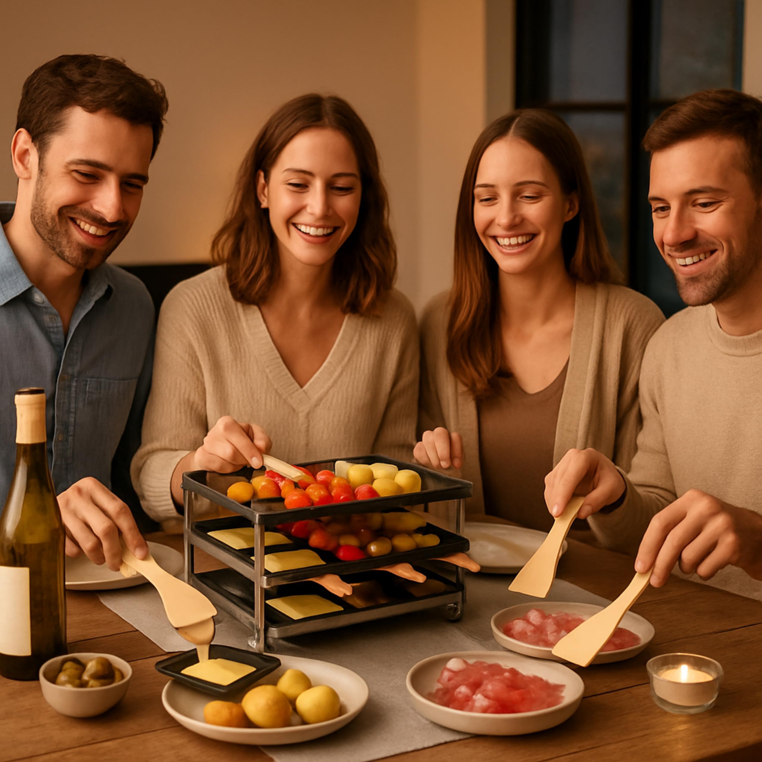 10x Grattoir à raclette en bois - Spatule et poussoir comme grattoir à raclette - Accessoires