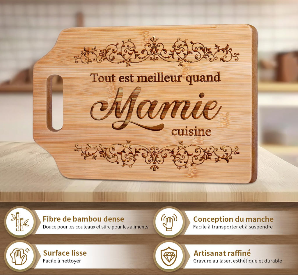 Planche à Découper en Bambou Gravée