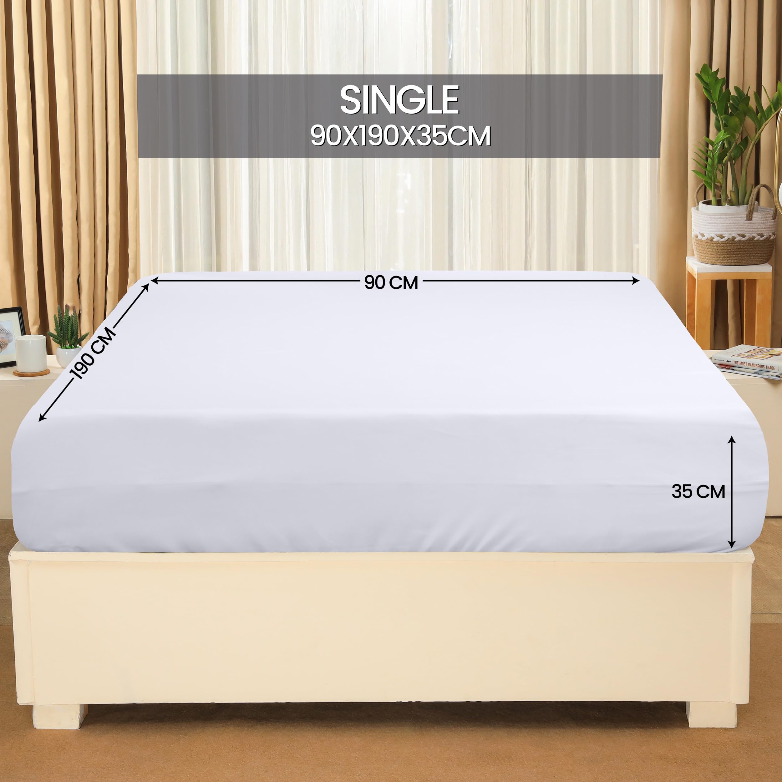 Utopia Bedding Lot de 6 Drap Housse - Blanc, 90 x 190 cm