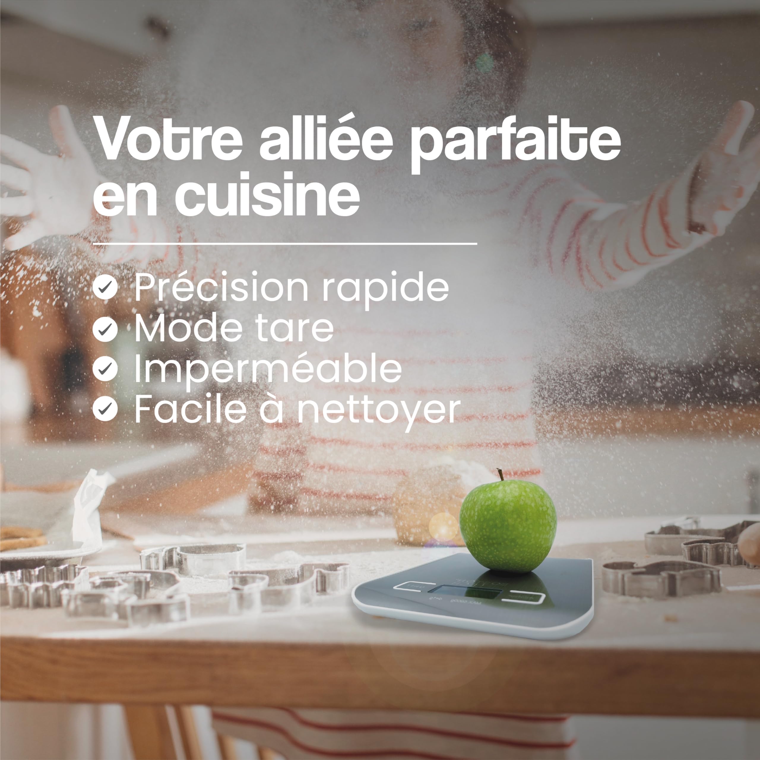 Balance de cuisine numérique Boston Tech - Acier inoxydable, haute précision