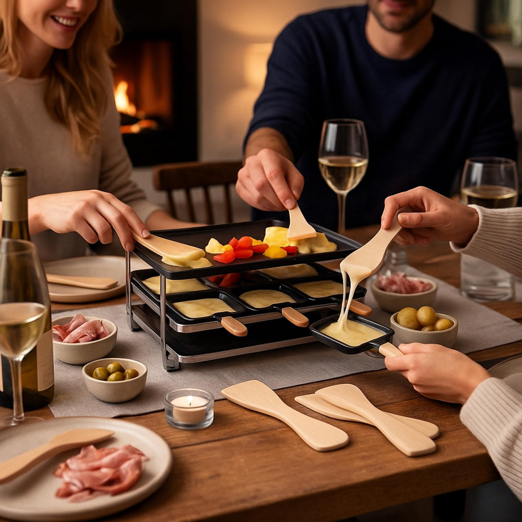 10x Grattoir à raclette en bois - Spatule et poussoir comme grattoir à raclette - Accessoires