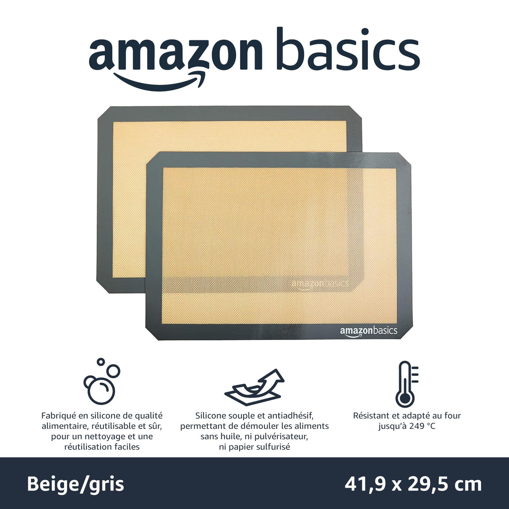 Tapis de cuisson  Lot de 2 tapis silicone anti‑adhésifs pour four et pâtisserie
