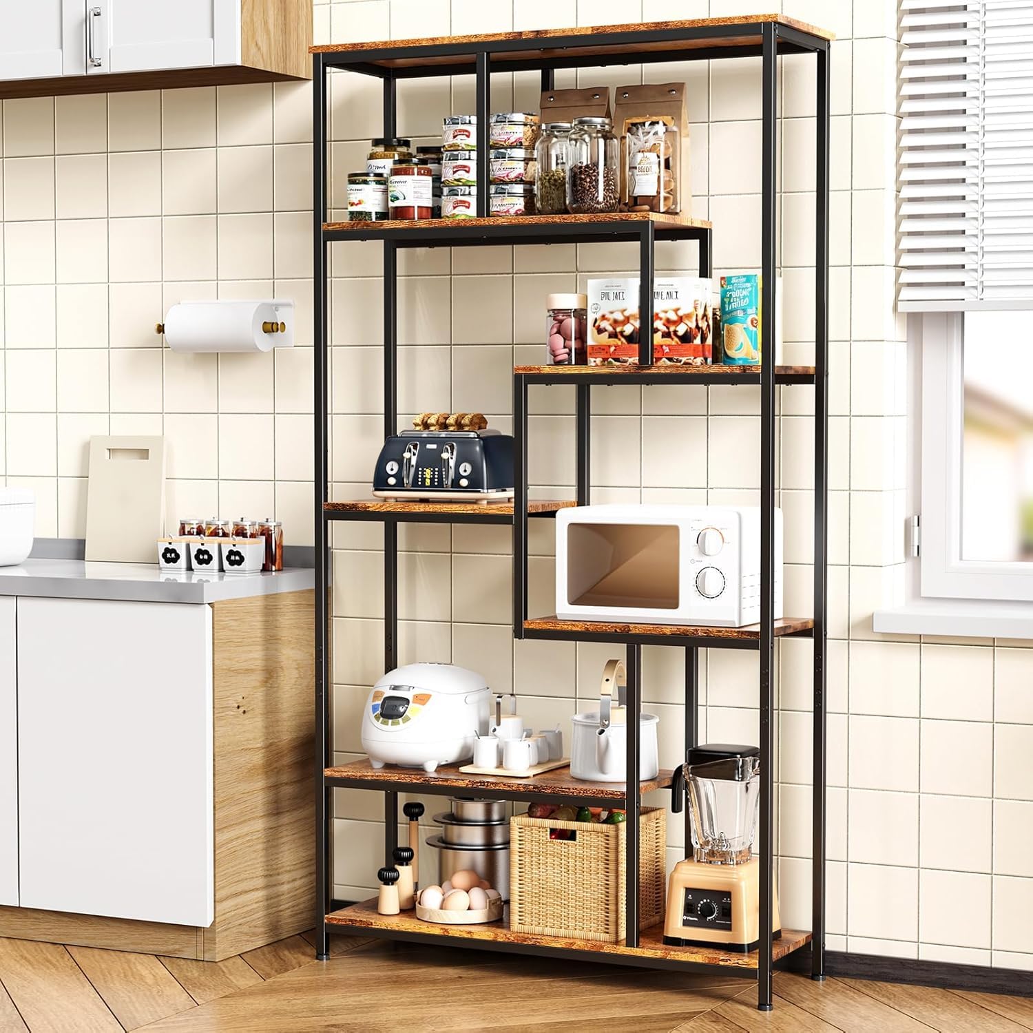 Bealife Bibliotheque, Étagère de Rangement avec 5 Étagères