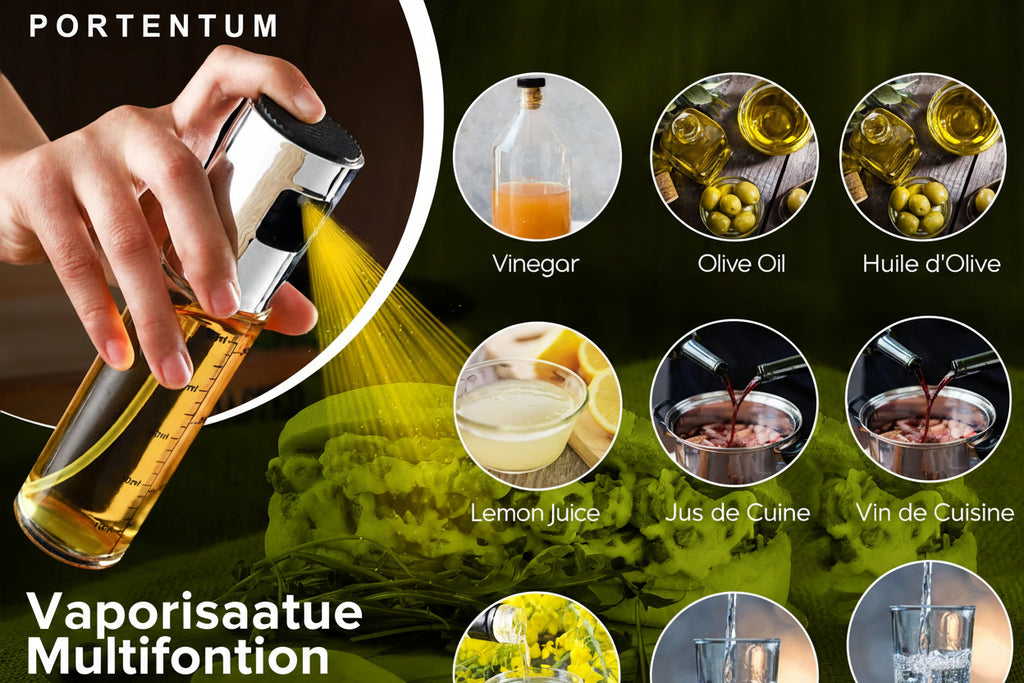 PORTENTUM Pulvérisateur d’Huile 100 ml en Inox
