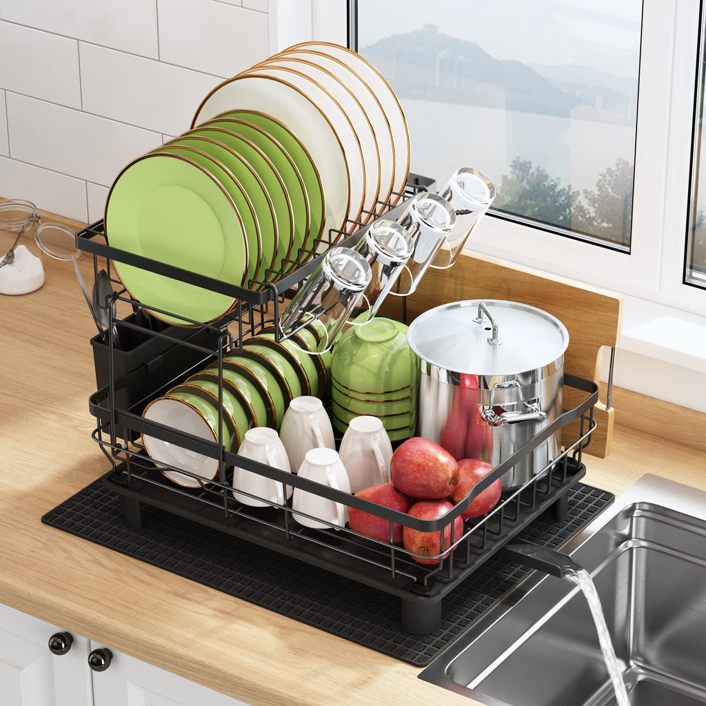 Boosiny Egouttoir Vaisselle, Egoutoire Vaisselle Cuisine 2 Niveaux en Acier Inoxydable