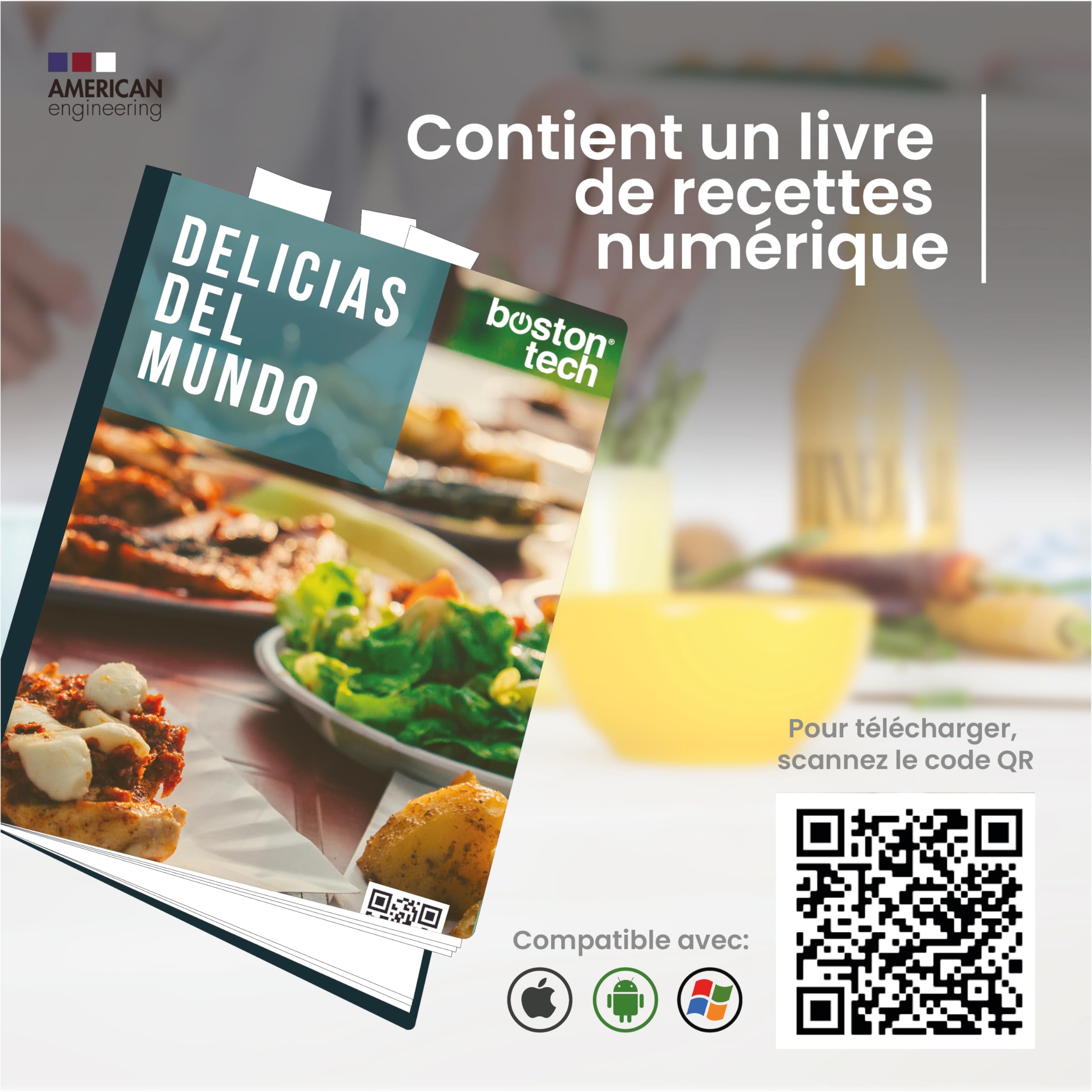 Balance de cuisine numérique Boston Tech - Acier inoxydable, haute précision