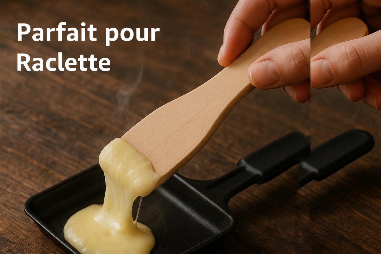10x Grattoir à raclette en bois - Spatule et poussoir comme grattoir à raclette - Accessoires
