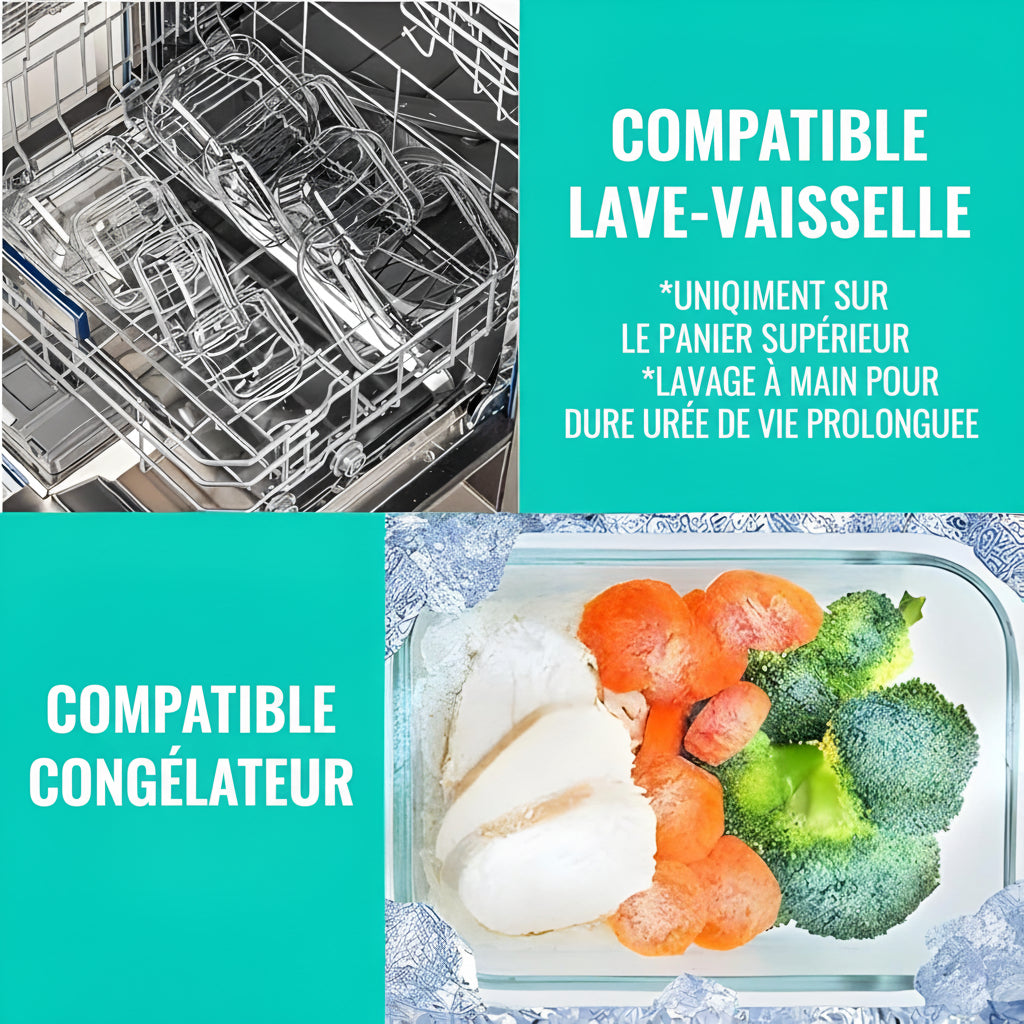 edihome, Boîte Alimentaire Hermétique en Verre, 8, 14 ou 18 pièces