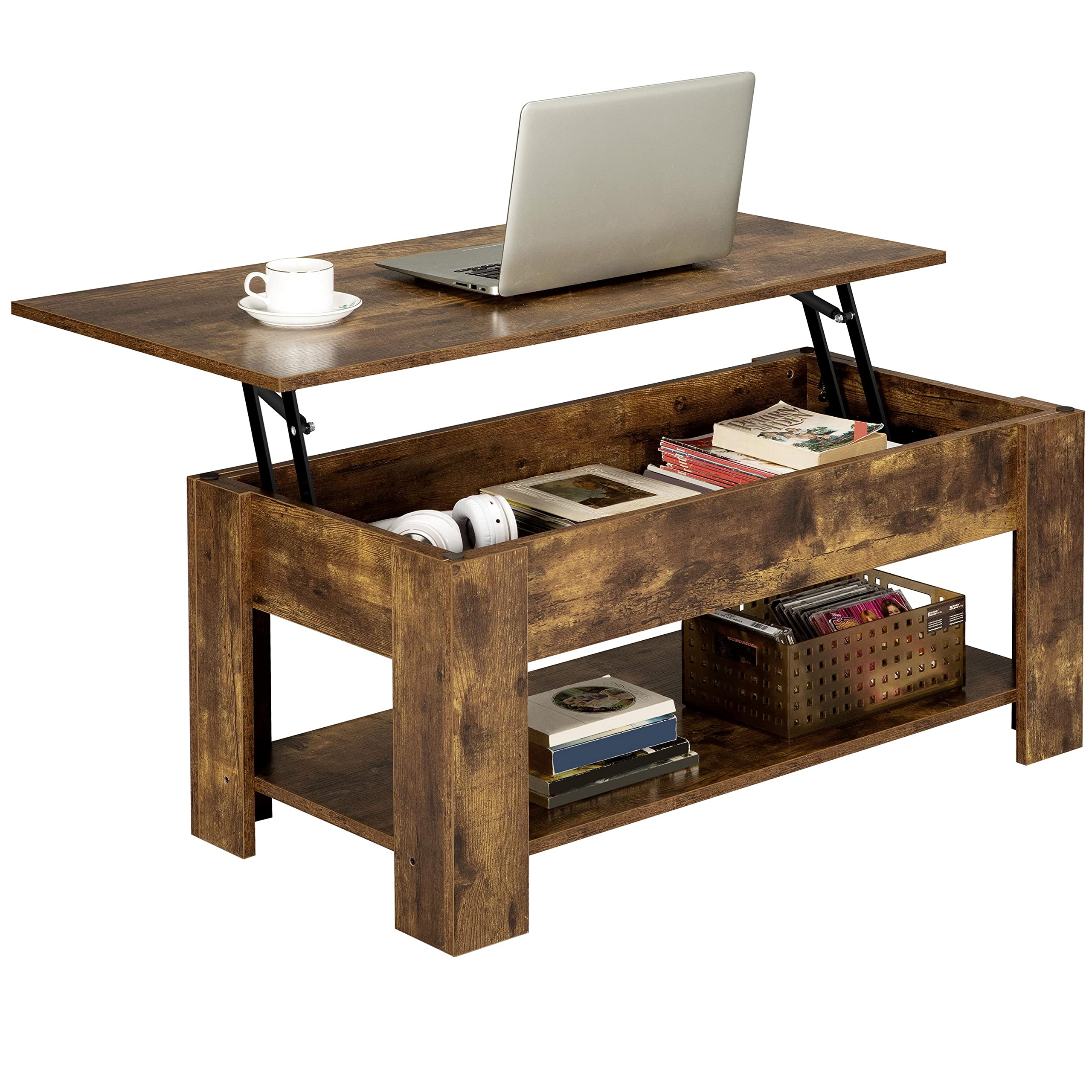 Yaheetech Table Basse avec Plateau Relevable